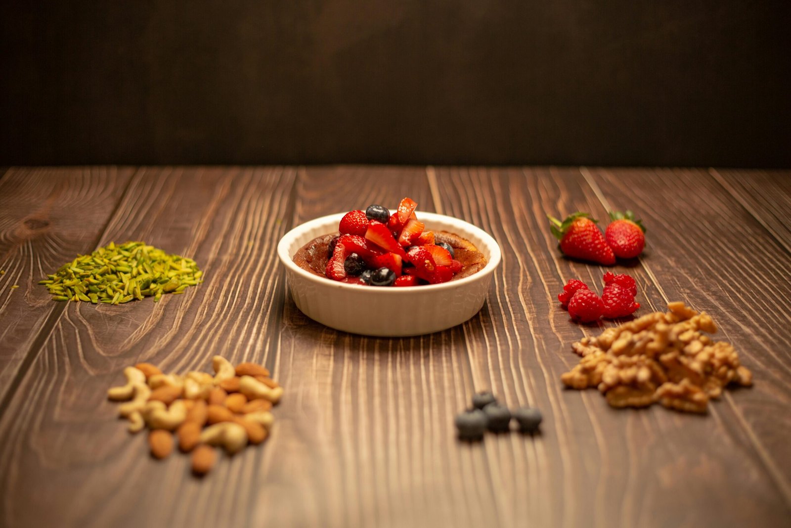 Indulge in a scrumptious berry dessert with nuts, perfect for a healthy treat.